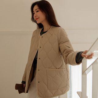 Round Neck Quilted Jacket