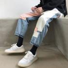 Panel Color-block Slim-fit Jeans
