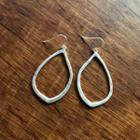 Metallic Water-drop Dangle Earrings Silver - One Size