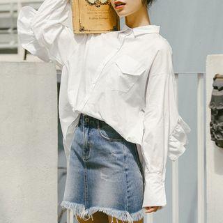 Plain Ruffle Shirt