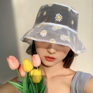 Daisy Print Mesh Bucket Hat