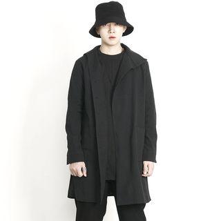Open-front Asymmetric Long Shirt