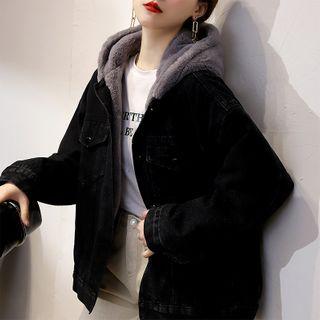 Fleece Lined Hood Button Jacket
