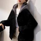Fleece Lined Hood Button Jacket