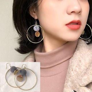 Pom Pom Hoop Earring As Shown In Figure - One Size
