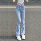 Mid Waist Cutout Bootcut Jeans