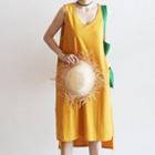V-neck Dip-back Long Tank Dress