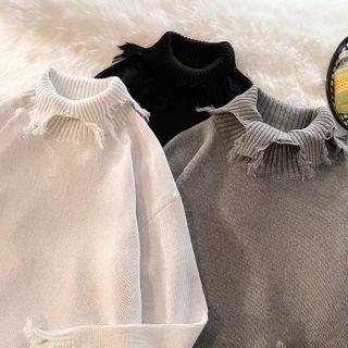 Ripped High-neck Sweater