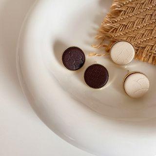Faux Leather Disc Earring