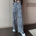 Zebra Print Wide-leg Pants As Shown In Figure - One Size