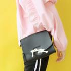 Bow Accent Faux Leather Crossbody Bag