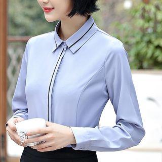 Contrast Trim Dress Shirt / Pencil Skirt / Dress Pants