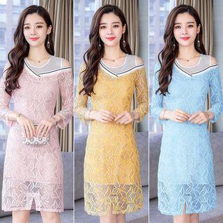 Cold Shoulder Lace Long-sleeve A-line Dress