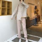 Asymmetrical Sweater / Knit Straight-cut Pants