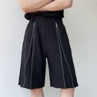 Zip Accent Loose Fit Shorts
