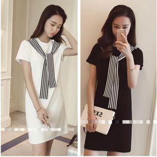 Mock-two-piece Striped Dress