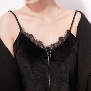 925 Sterling Silver Bar Y Necklace As Shown In Figure - One Size