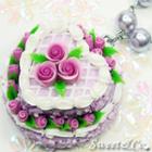 Purple Double Layer Rose Cake Pearl Necklace