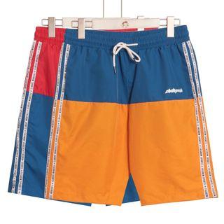 Color Block Drawstring Sweat Shorts