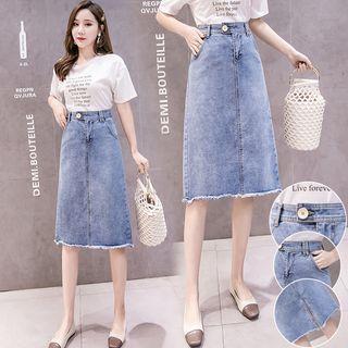 Washed A-line Skirt