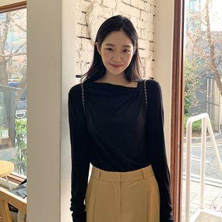 Cowl-neck Soft T-shirt