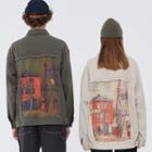 Couple Matching Graphic Patched Denim Jacket