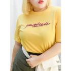 Plus Size Printed Colored T-shirt