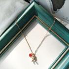 Alloy Bear & Heart Pendant Necklace 1 Pcs - Necklace - Gold - One Size