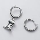 Non-matching 925 Sterling Silver Dinosaur Dangle Earring 1 Pair - S925 Silver - One Size