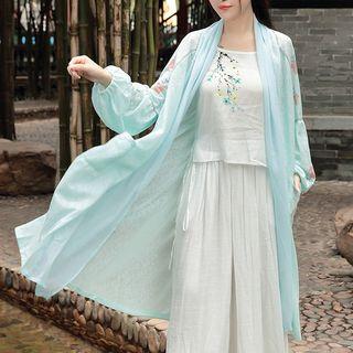 Floral Print Long Thin Jacket
