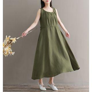 Plain Sleeveless A-line Maxi Dress