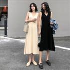 Plain Midi Knit Tank Dress