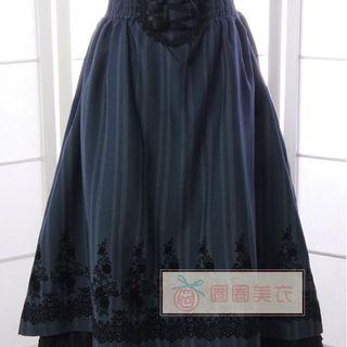 Lace Trim Layered A-line Skirt