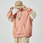 Color Block Panel Fleece Hoodie