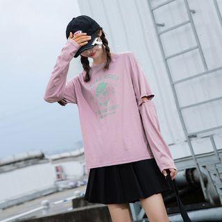 Two-way Printed Long-sleeve Top