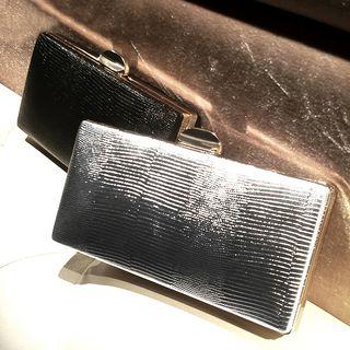 Embossed Faux Leather Evening Clutch