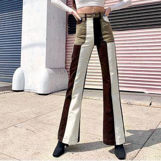 High Waist Panel Wide Leg Jeans