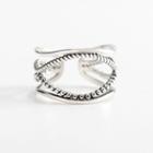 925 Sterling Silver Layered Open Ring S925 - One Size