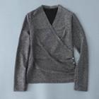 V-neck Long-sleeve Glitter Top