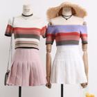 Boatneck Colorblock Knit Top