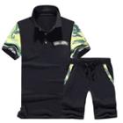 Set: Camouflage Panel Polo Shirt + Shorts