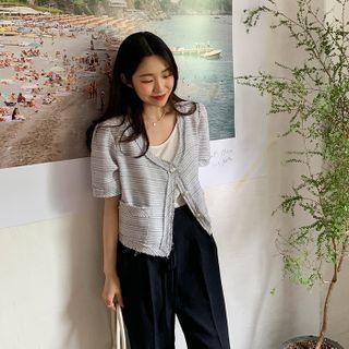 Linen Blend Tweed Jacket