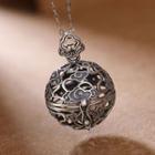 925 Sterling Silver Fragrance Ball Pendant Necklace