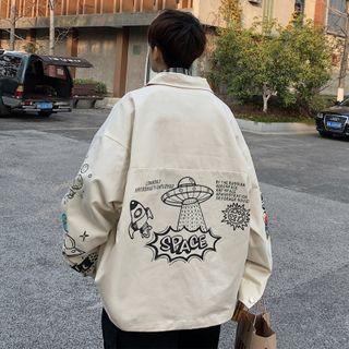 Rocket Print Shirt Jacket
