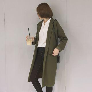 Plain Notch Lapel Trench Coat