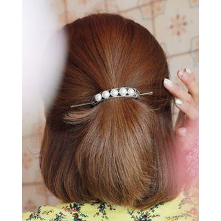 Faux-pearl Hair Pin & Stick Set Of 2