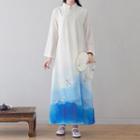 Chiffon Long Sleeve Print Dress