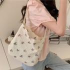 Flower Print Tote Bag Off-white - One Size