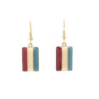 Striped Dangle Earring / Clip-on Earring