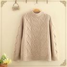 Semi Turtle-neck Plain Knitted Sweater